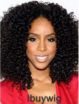 Designed 16 inch Shoulder Length Kinky Wigs For Black Women