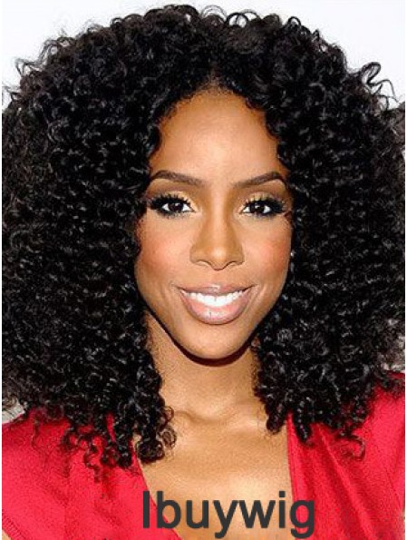 Designed 16 inch Shoulder Length Kinky Wigs For Black Women