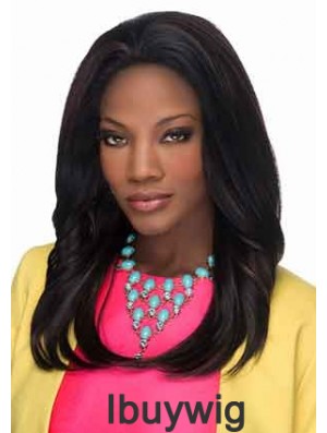 Fashion Black Long Layered Straight Glueless Lace Front Wigs