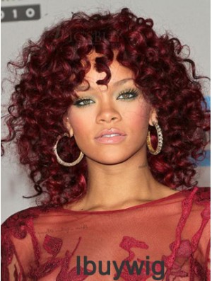Red 14 inch Capless African American Curly Bob Wigs For Black Women