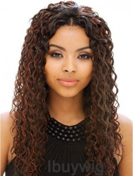 Long Auburn Without Bangs Curly Online Full Lace Wigs