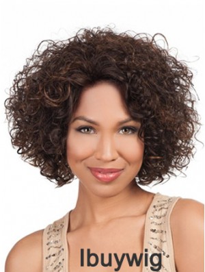 High Quality Chin Length Kinky 10 inch Synthetic Glueless Lace Front Wigs