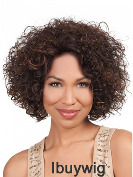 High Quality Chin Length Kinky 10 inch Synthetic Glueless Lace Front Wigs