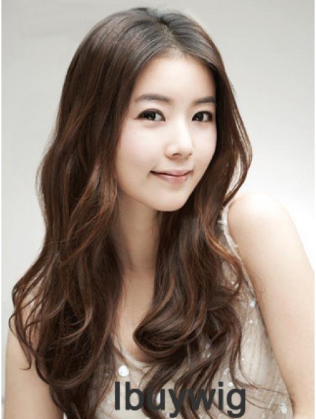Long Brown Wavy Without Bangs Incredible African American Wigs