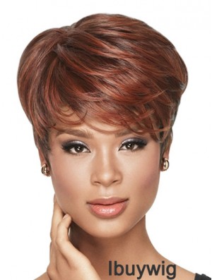 Cropped Red Wavy Boycuts Ideal African American Wigs