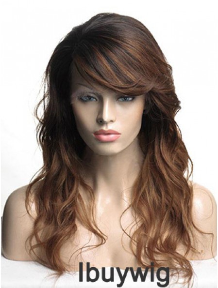 Long Brown Wavy With Bangs Cheapest African American Wigs