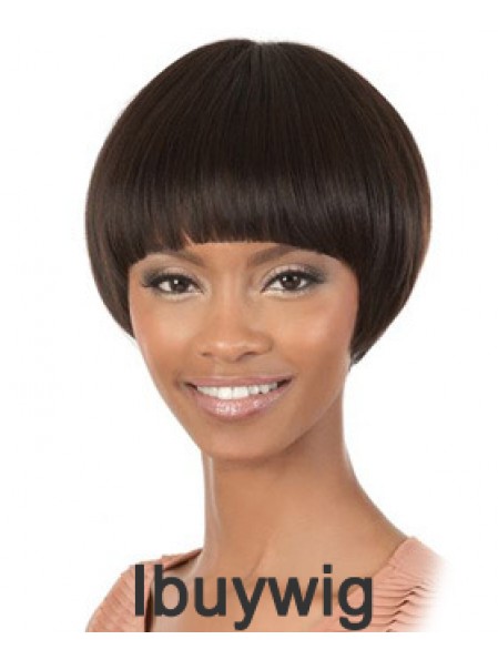 Short Brown Straight Bobs Cheapest African American Wigs