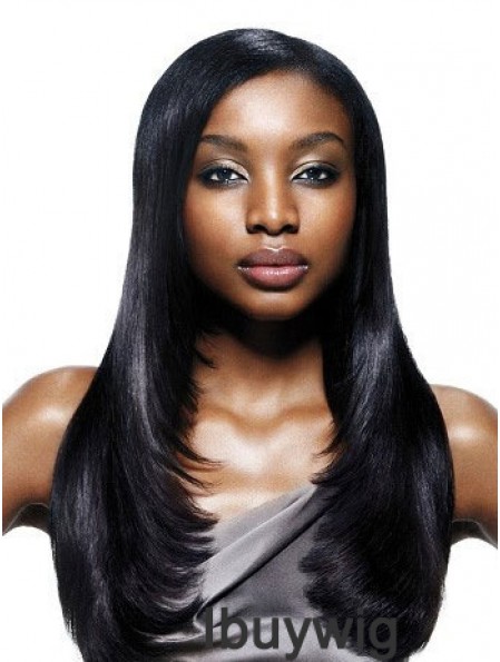 Long Black Yaki Without Bangs Best African American Wigs