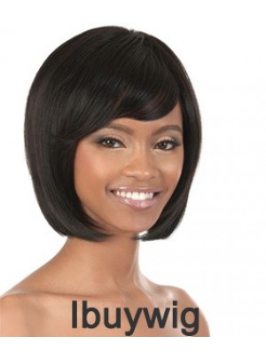 Chin Length Black Straight Bobs Popular African American Wigs