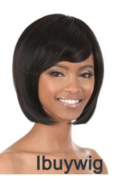 Chin Length Black Straight Bobs Popular African American Wigs