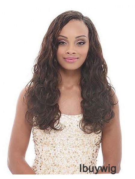 Long Brown Wavy Without Bangs Online African American Wigs