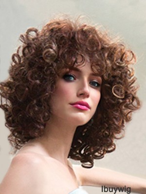 Ladies Synthetic Wigs Shoulder Length Curly Style Layered Cut