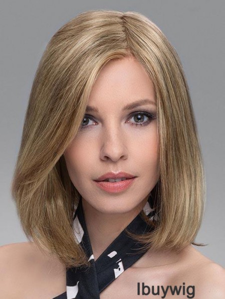 Blonde Soft Straight Shoulder Length Synthetic Bob Wigs