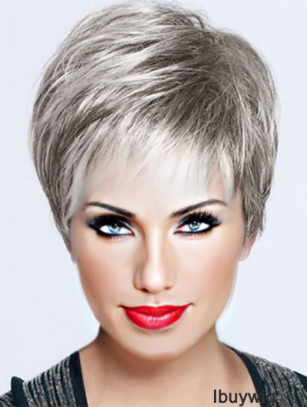 Durable Short Wigs For Lady With Capless Straight Style Cropped Length