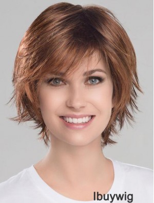 Auburn Beautiful Wavy Short Synthetic Bob Wigs