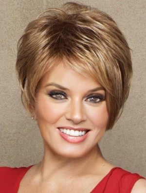 Boycuts Brown Straight 3 inch Cropped Synthetic Wigs