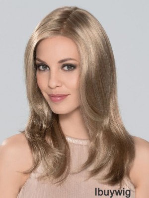 Without Bangs Monofilament 16 inch Straight Blonde Long Wigs