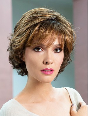 Wavy Brown Short 8 inch Soft Classic Wigs