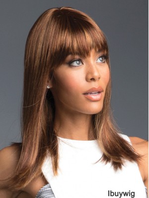 Auburn 16 inch With Bangs Long Convenient Monofilament Wigs