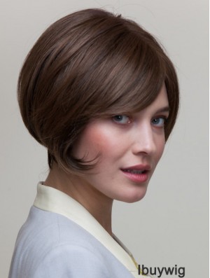 8 inch Short Brown Straight Natural Bob Wigs