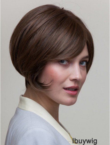 8 inch Short Brown Straight Natural Bob Wigs