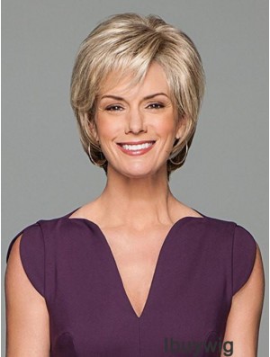 Short Wavy Blonde 6 inch Lace Wig Cap