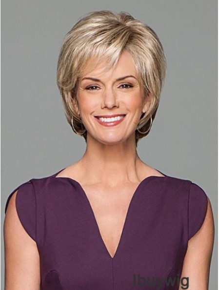 Short Wavy Blonde 6 inch Lace Wig Cap