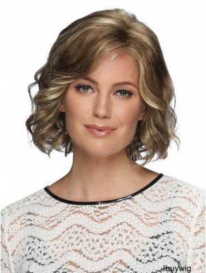 Lace Front 12 inch Wavy Blonde With Bangs Wigs