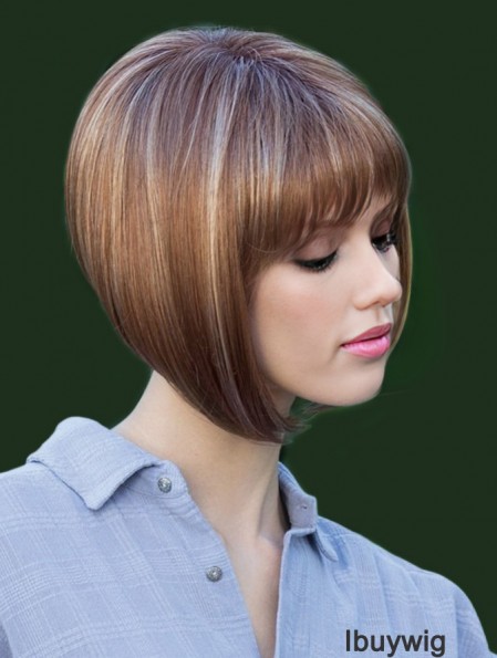 Chin Length Brown Perfect 10 inch Straight Bob Wigs