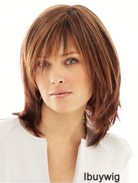 Synthetic Wigs Online UK With Monofilament Layered Cut Straight Style