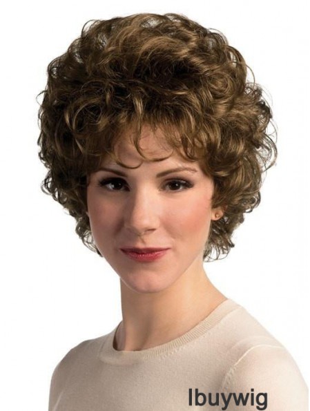 With Bangs Brown Wavy 8 inch Basic Wig