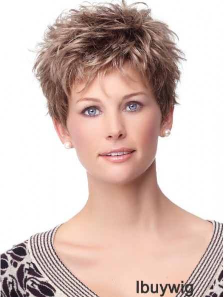 Curly Synthetic Wigs With Synthetic Capless Boycuts Curly Style