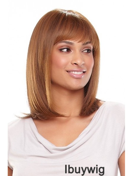 Auburn Shoulder Length Straight With Bangs 13 inch Fabulous Medium Wigs