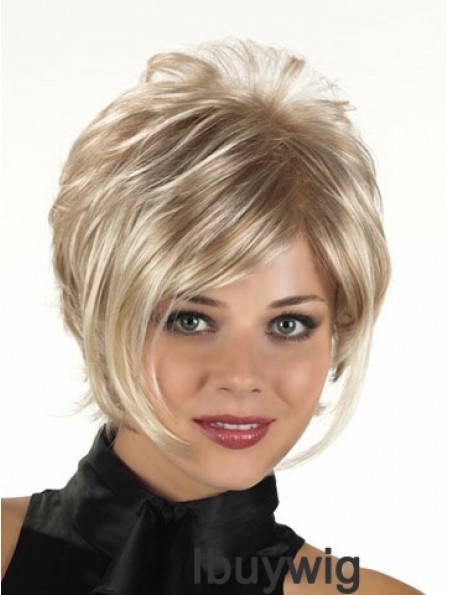 Synthetic Wigs For Sale With Capless Blonde Color Curly Style
