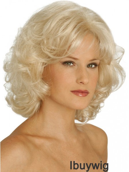 Wigs UK Synthetic Chin Length Blonde Color Curly Style