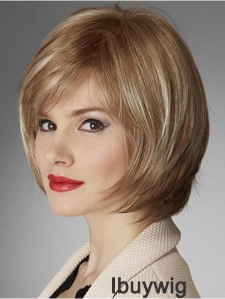 Top Quality Synthetic Wigs With Monofilament Bobs Cut Chin Length