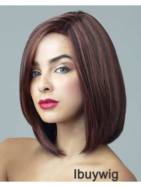 Synthetic Lace Front Wigs Auburn Color Straight Style Bobs Cut