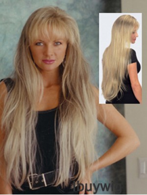 UK Synthetic Wig Shop Long Length With Bangs Wavy Style