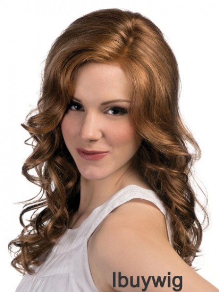 Curly Layered Long Brown Modern Lace Front Wigs