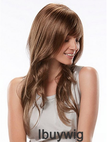 Long With Bangs Wavy Auburn Fashion Synthetic Wigs