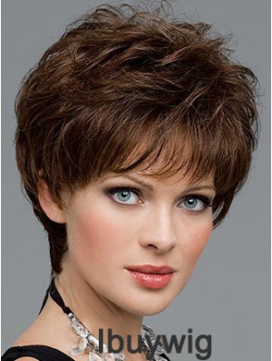 Cutting A Synthetic Wig Boycuts Cropped Length Brown Color