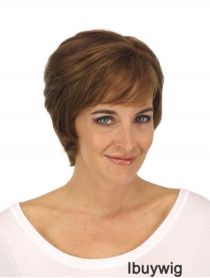 Straight Layered 8 inch Blonde No-Fuss Synthetic Wigs