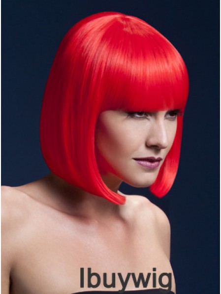 Affordable 12 inch Straight Red Bobs Short Wigs