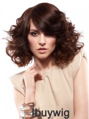 Curly Layered Shoulder Length Auburn Gorgeous Lace Front Wigs