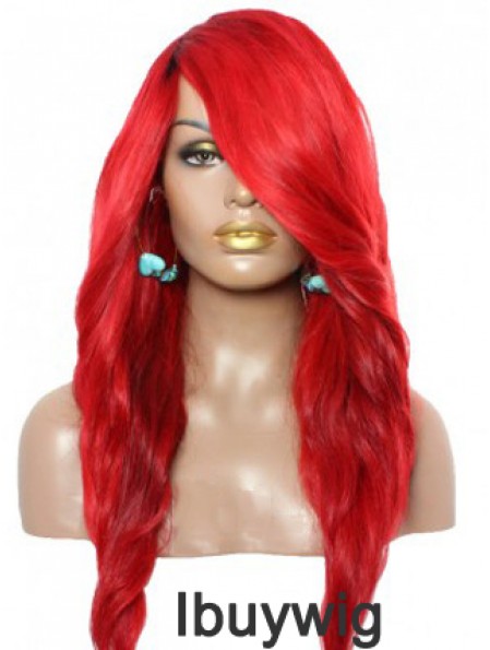 Wavy With Bangs Lace Front Amazing 22 inch Red Long Wigs