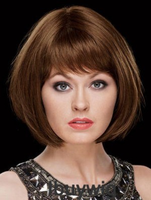 Chin Length Straight Capless Bobs 8 inch Top Synthetic Wigs