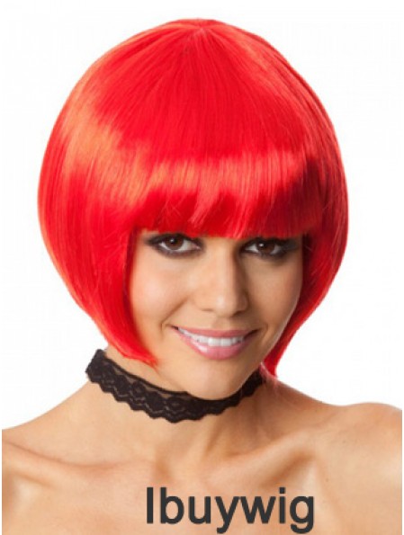 Amazing 10 inch Straight Red Bobs Short Wigs