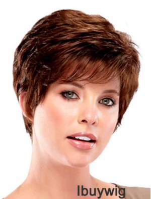 Cropped Boycuts Wavy Auburn Durable Synthetic Wigs