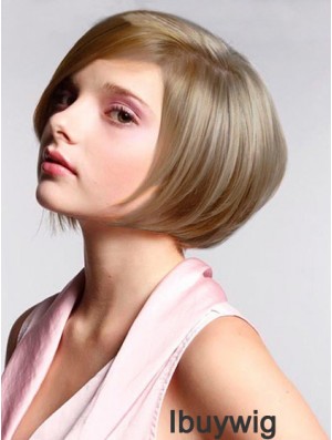 Synthetic Lace Wigs Cheap Bobs Cut Blonde Color Chin Length