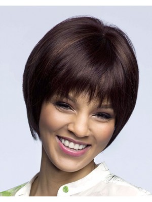 Straight Chin Length Auburn 8 inch Lace Front High Quality Bob Wigs